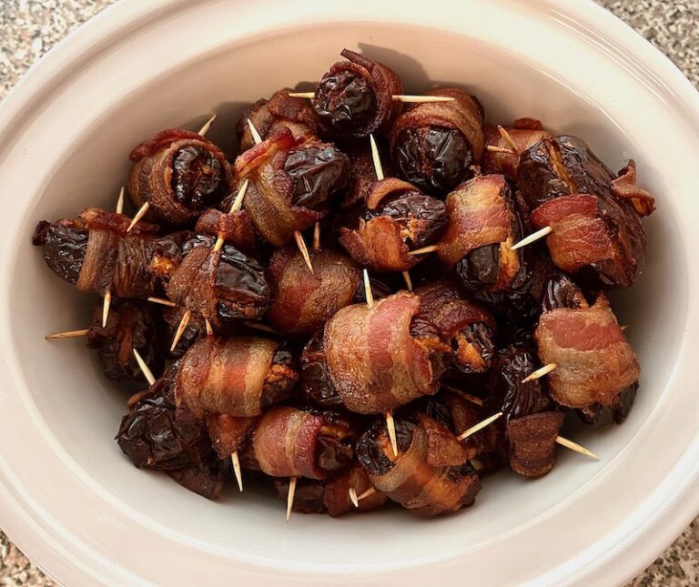 Bacon-Wrapped Dates Stuffed with Chevre